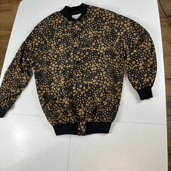 Vintage Jacques Isabelle lightweight bomber women button jacket lined synthetic - Picture 3 of 7